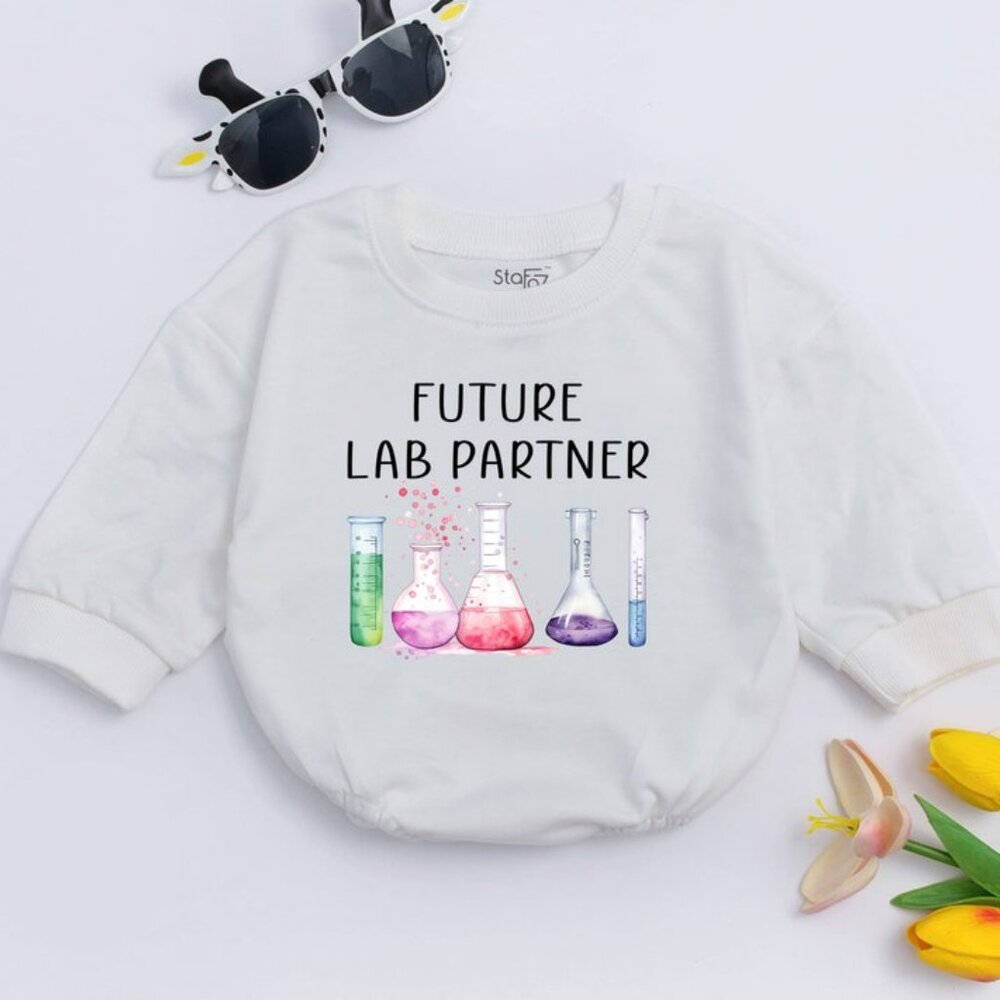 Future Lab Partner Baby Romper, Science Baby Gift, Future Scientist Baby Clothes